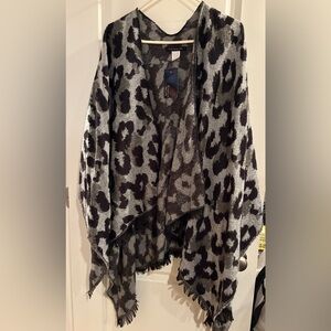 Leopard Print Women's Poncho Wrap
